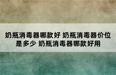 奶瓶消毒器哪款好 奶瓶消毒器价位是多少 奶瓶消毒器哪款好用